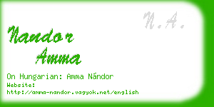 nandor amma business card